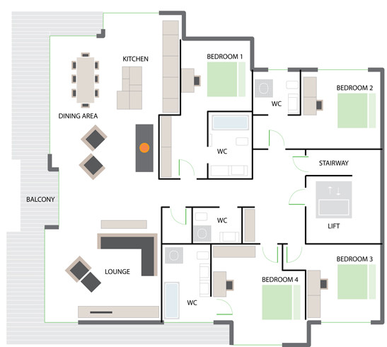 Chalet Aria (Catered) Zermatt Floor Plan 1